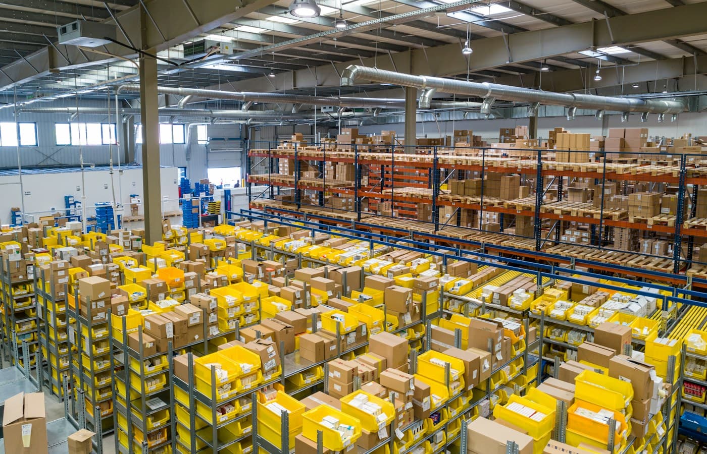 Organised fulfilment centre showing day-to-day operations